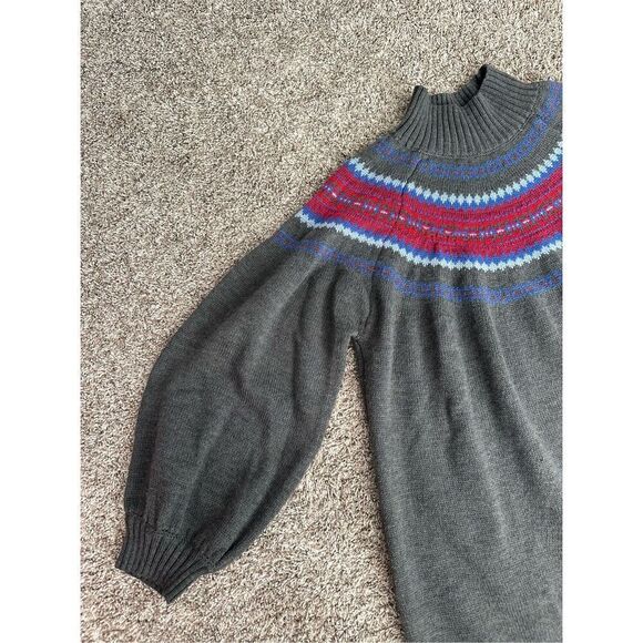 Lane Bryant Turtleneck Fair Isle Sweater Dress Gray Pink Aztec Plus Size 26/28 - Picture 12 of 12